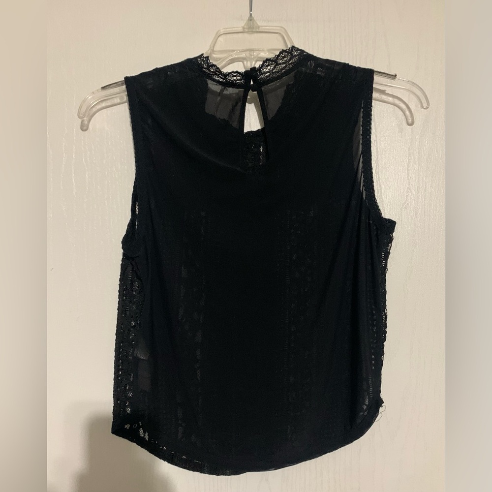 Free People Tea Party Black Lace Sleeveless Top - Picture 6 of 9